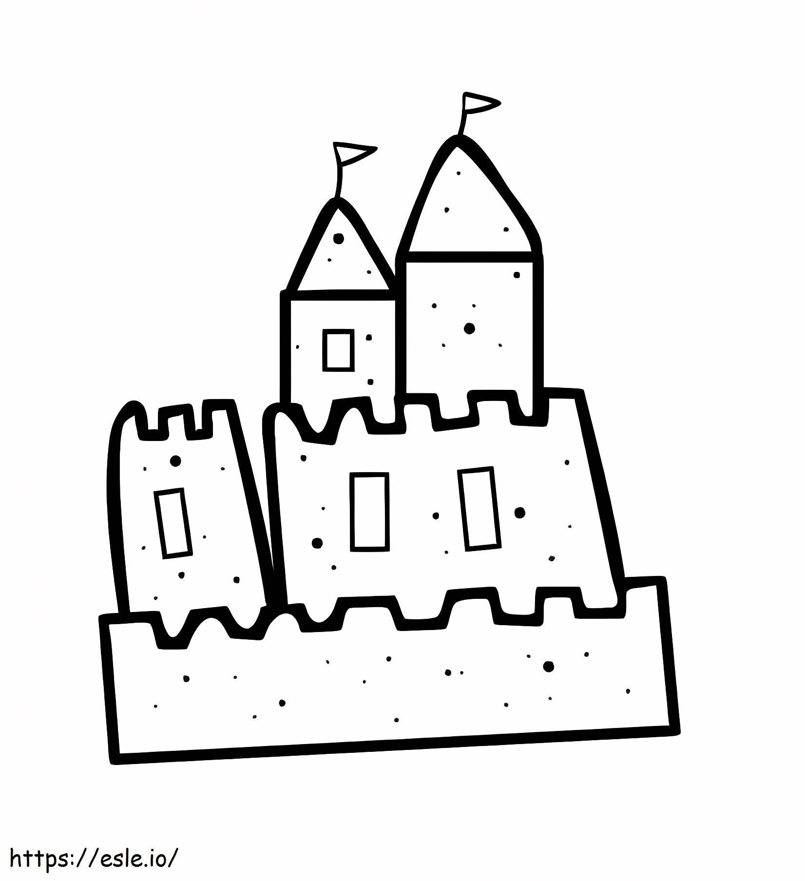 Coloriage Château de sable pour les enfants à imprimer dessin