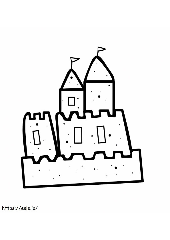 Castelo de areia para crianças para colorir