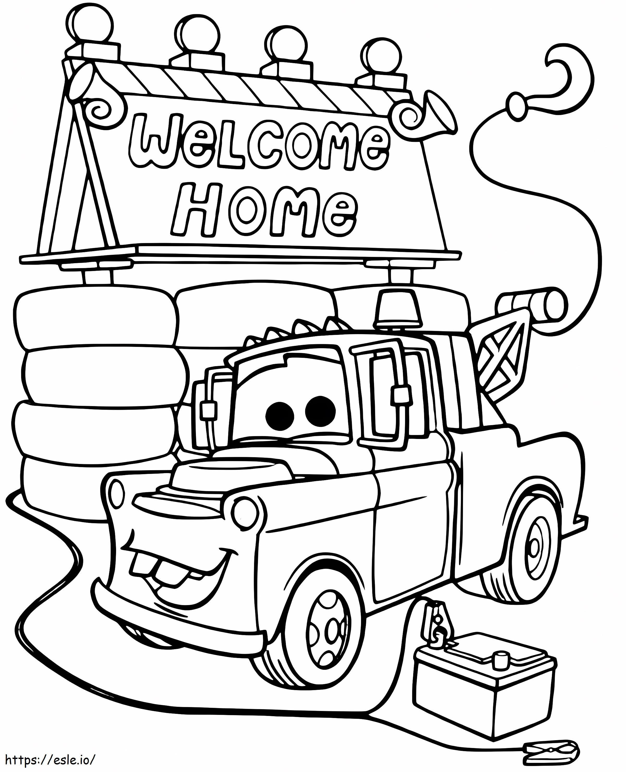 Cartoon Welcome Home coloring page