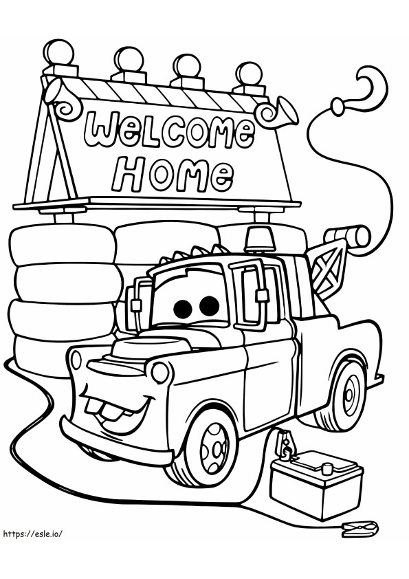 Cartoon Welcome Home coloring page