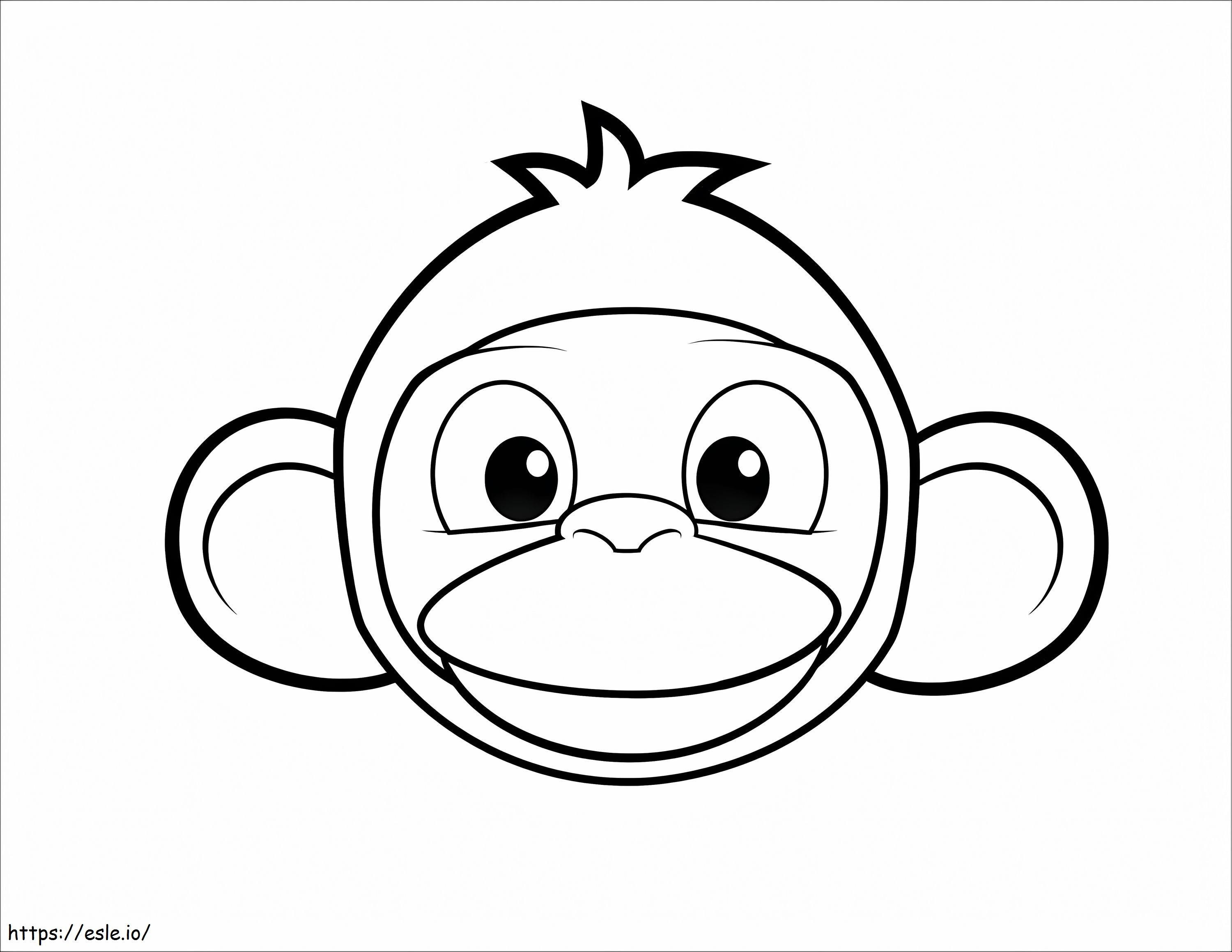 Coloriage Tête de singe à imprimer dessin