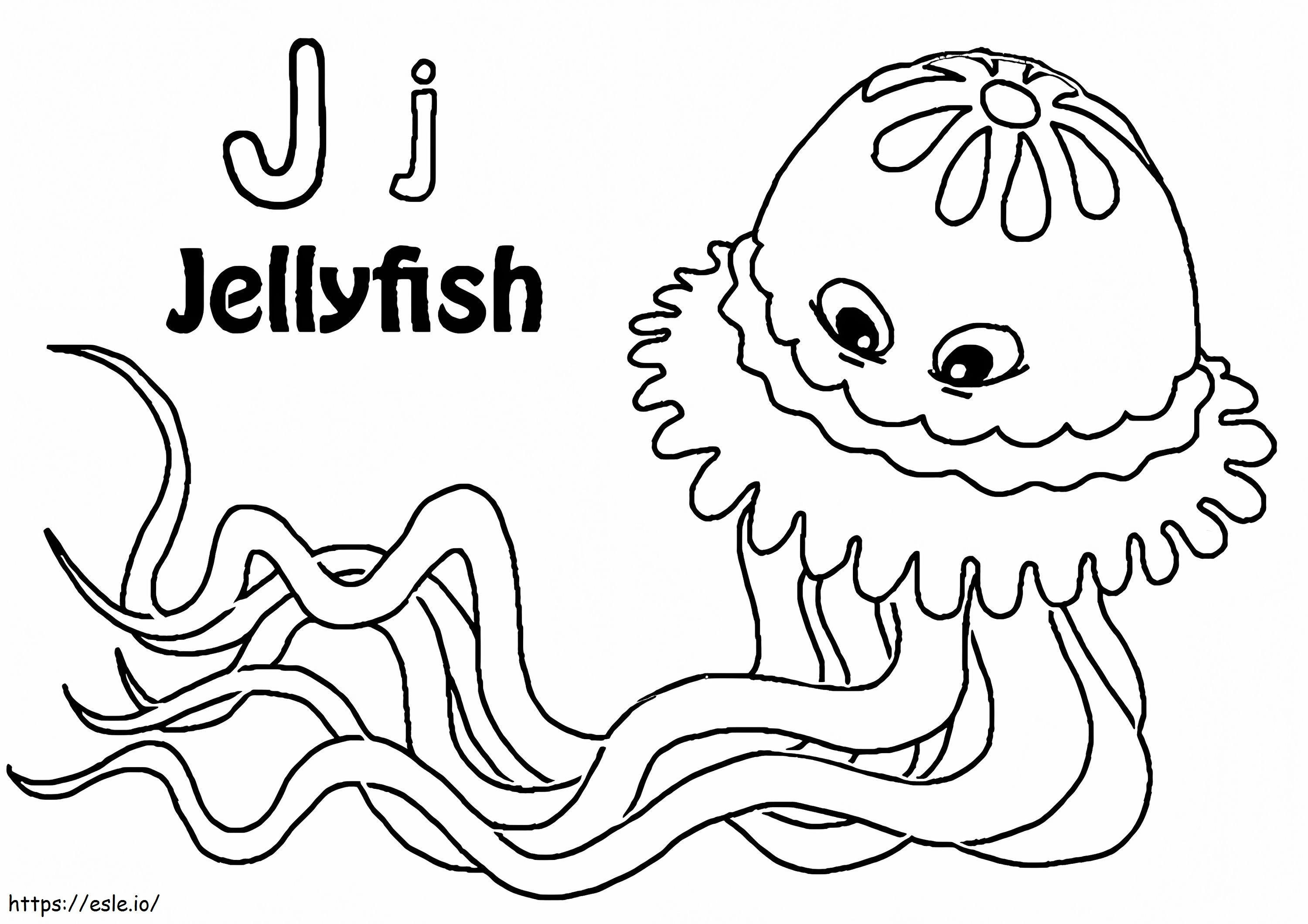 1526292604 J For Jellyfish A4 E1600679023149 coloring page