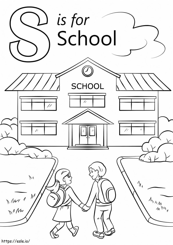 S Is For School coloring page