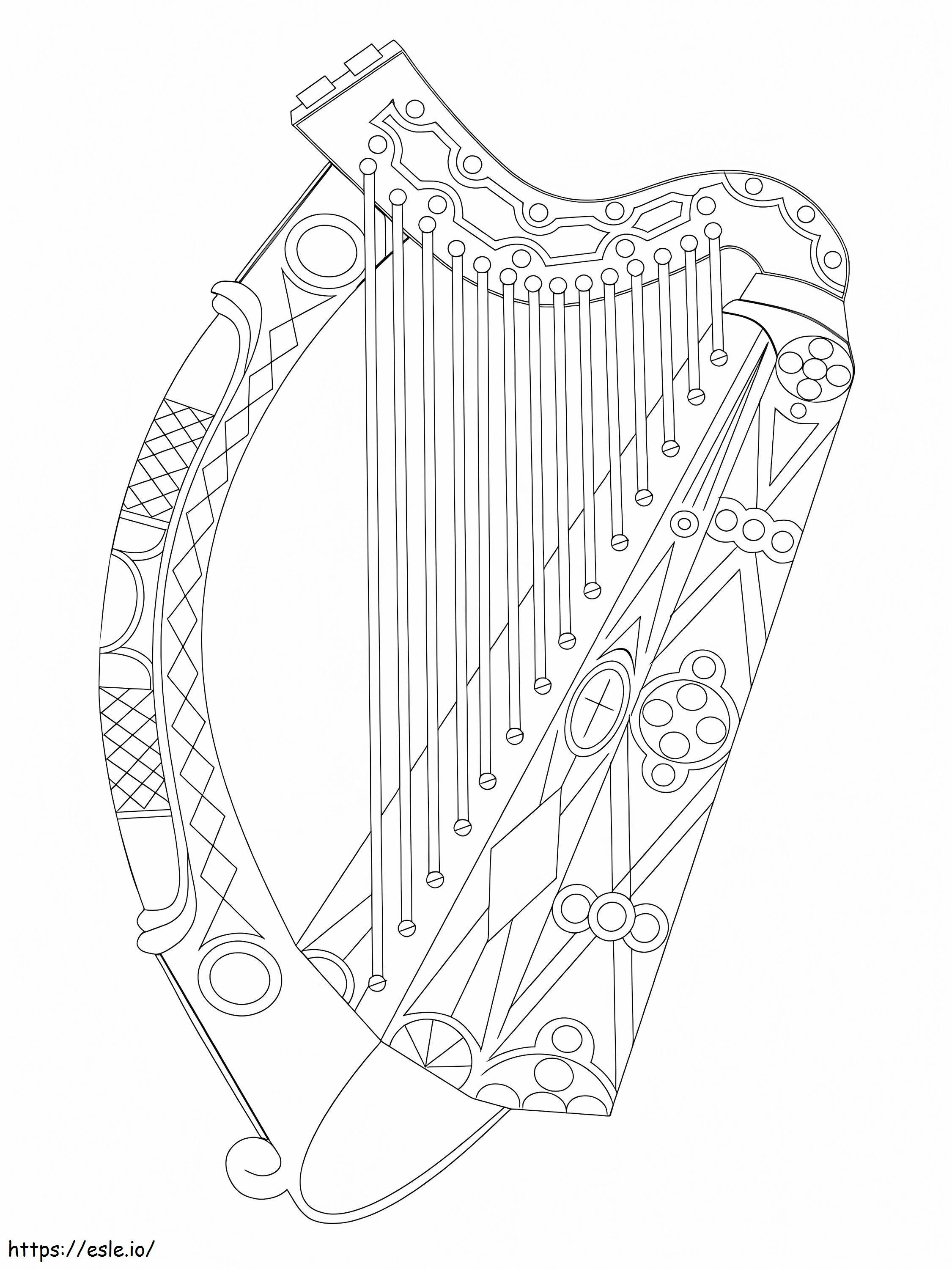 Schöne Harfe ausmalbilder
