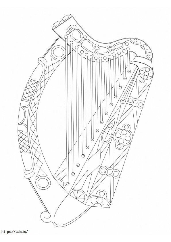 Coloriage Belle harpe à imprimer dessin
