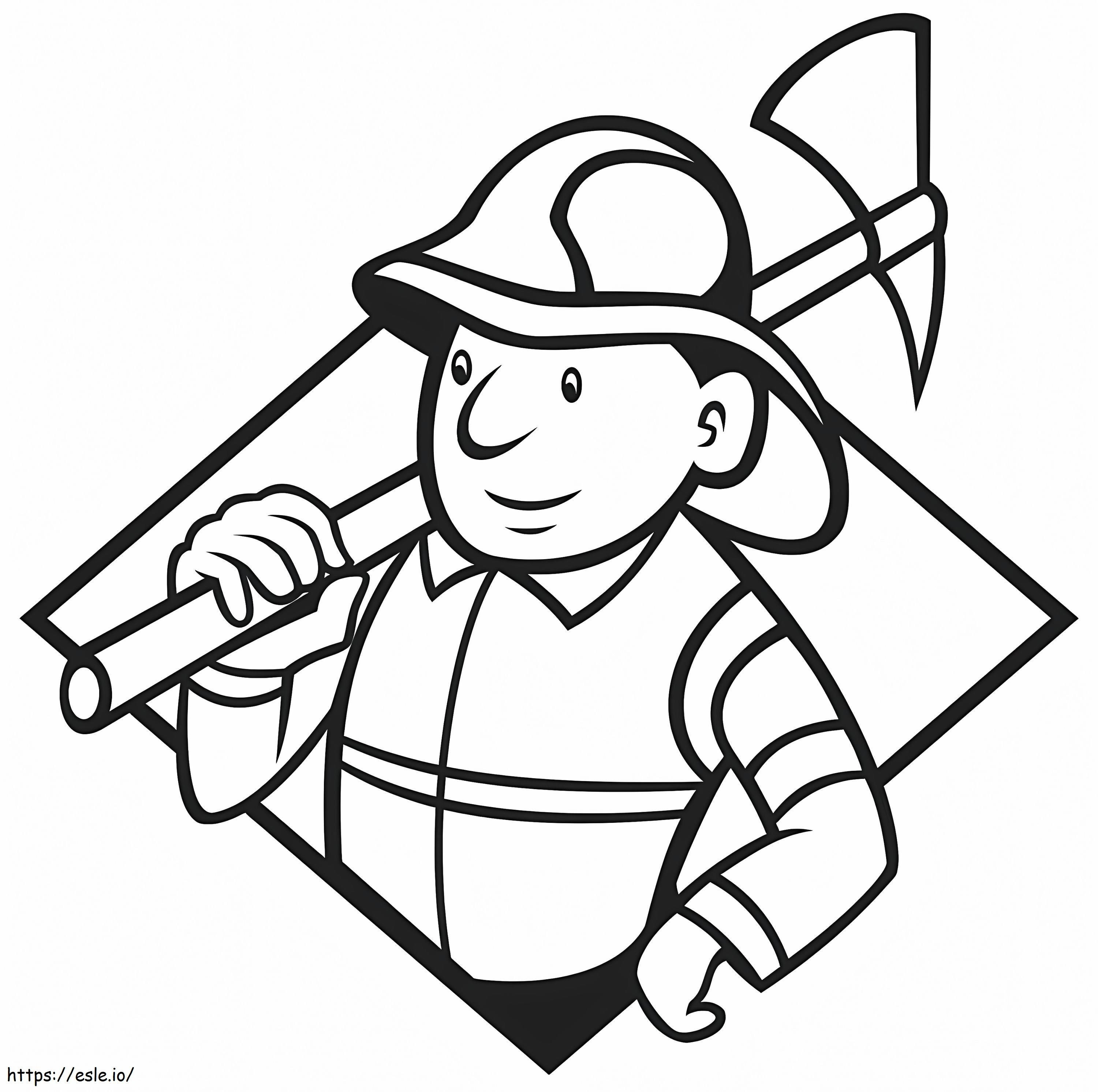 Brandweerman met bijl kleurplaat kleurplaat