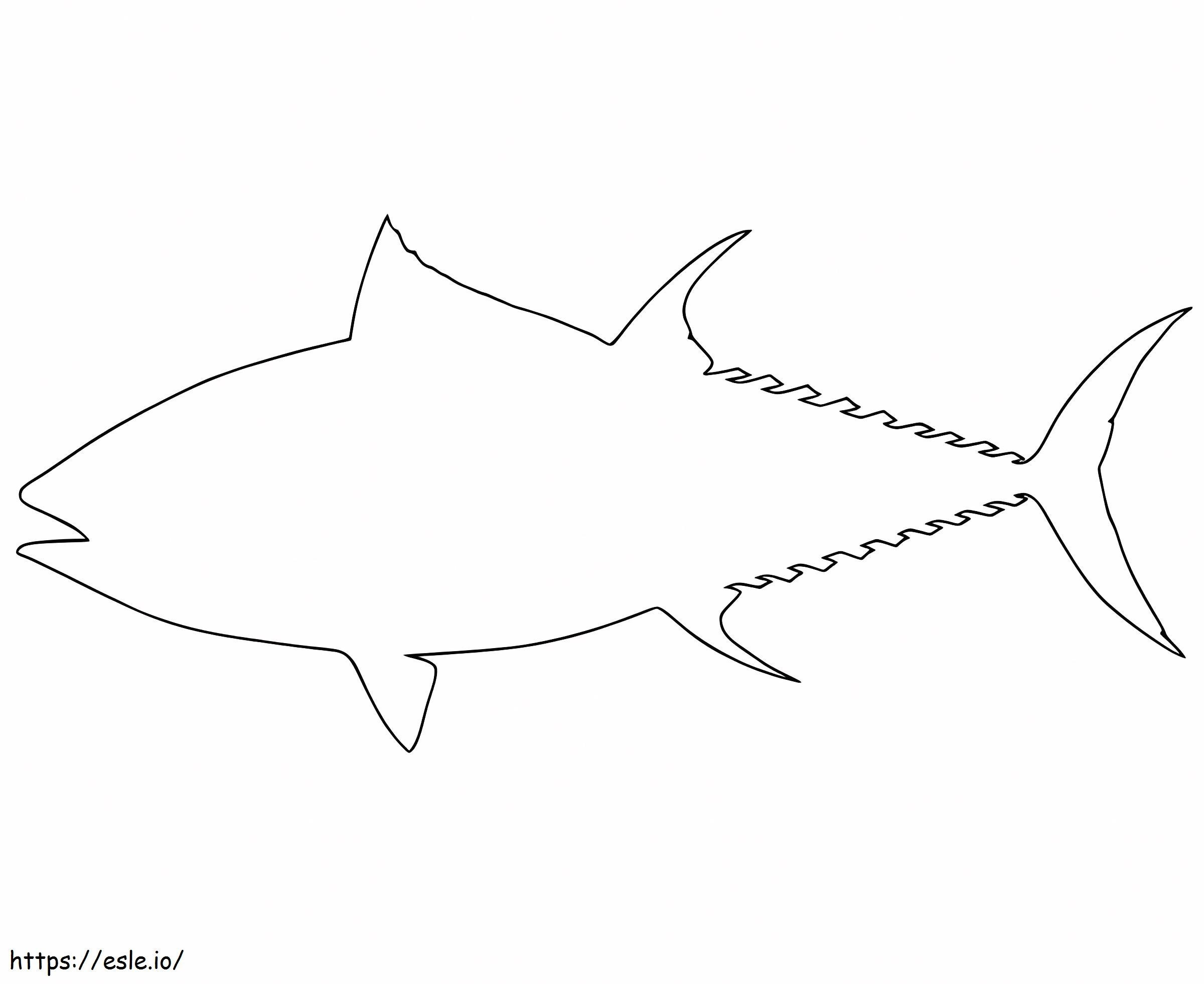 Thunfisch-Umriss ausmalbilder