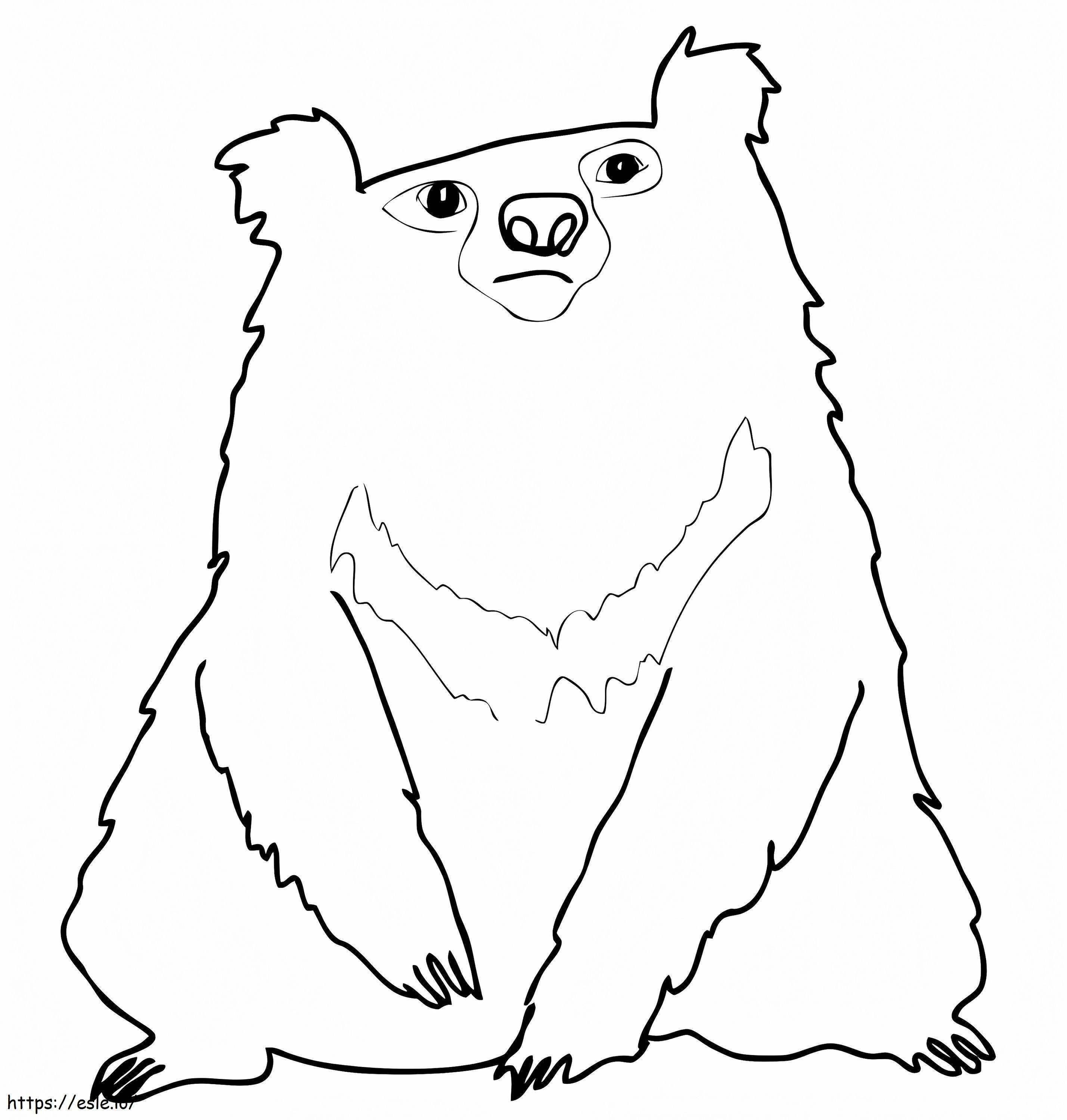 Urso Preguiça Indiano para colorir