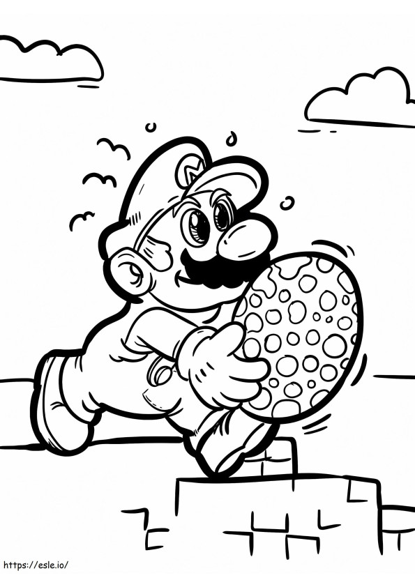 Mario And Egg coloring page