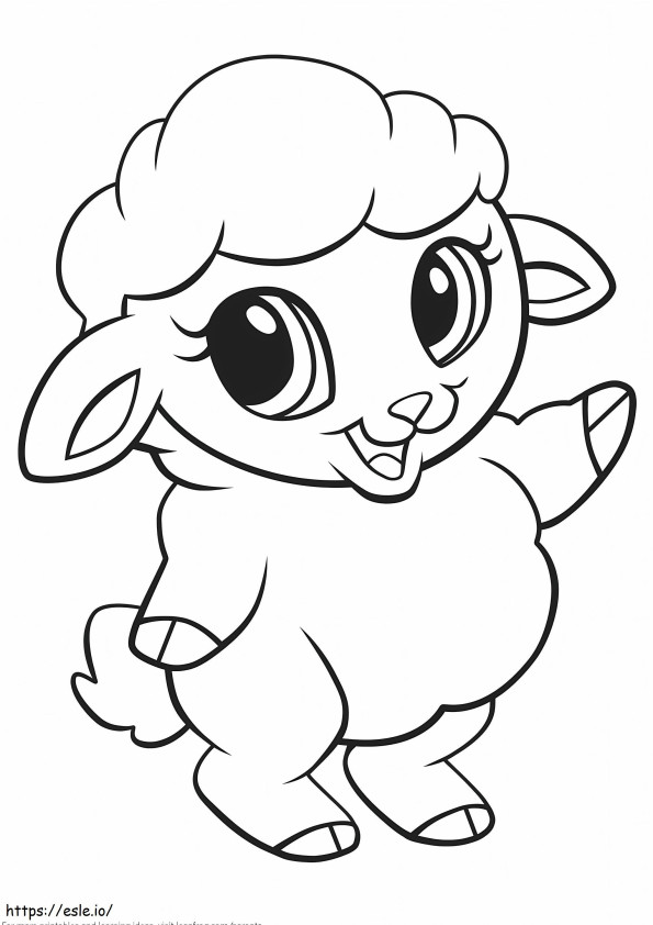 Coloriage Mouton mignon à imprimer dessin