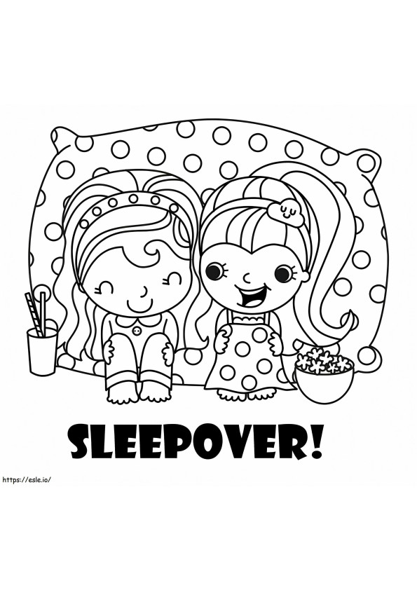 Little Girls Sleepover värityskuva