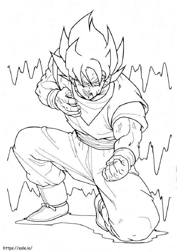 Coloriage Son Goku est fatigué à imprimer dessin