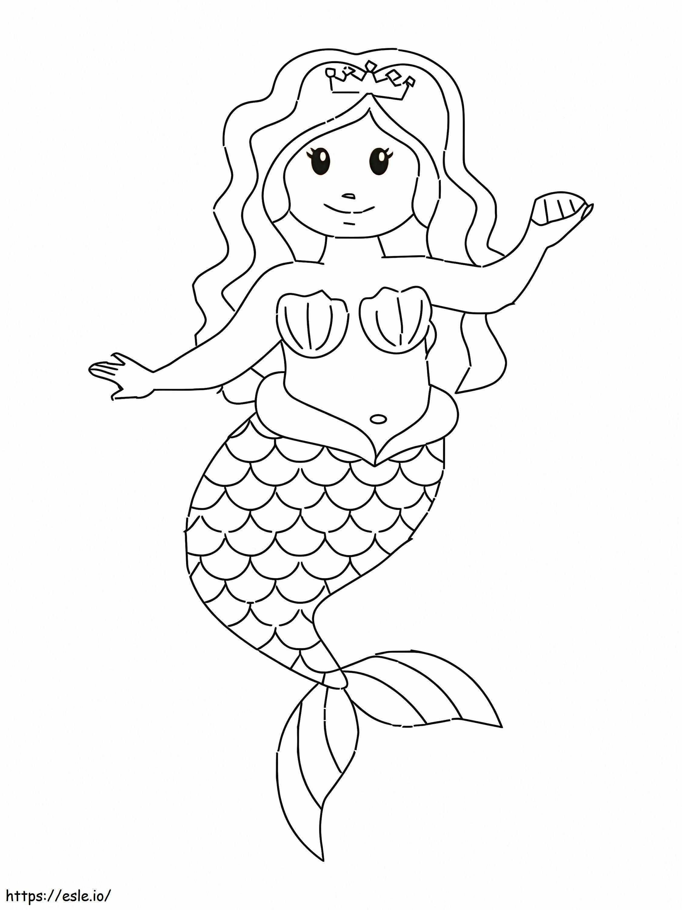 Meerjungfrau mit einer Muschel ausmalbilder