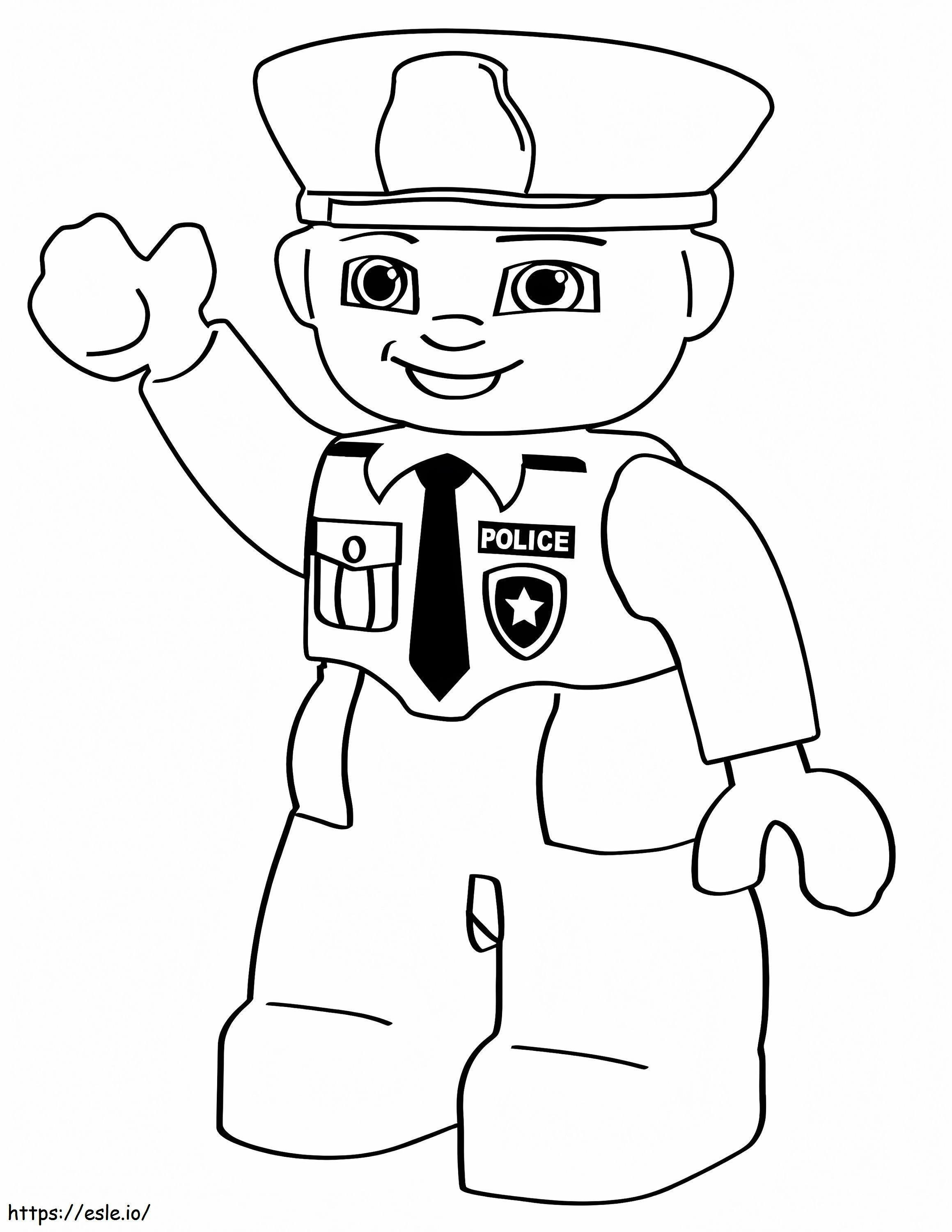 面白いレゴ警察 ぬりえ - 塗り絵
