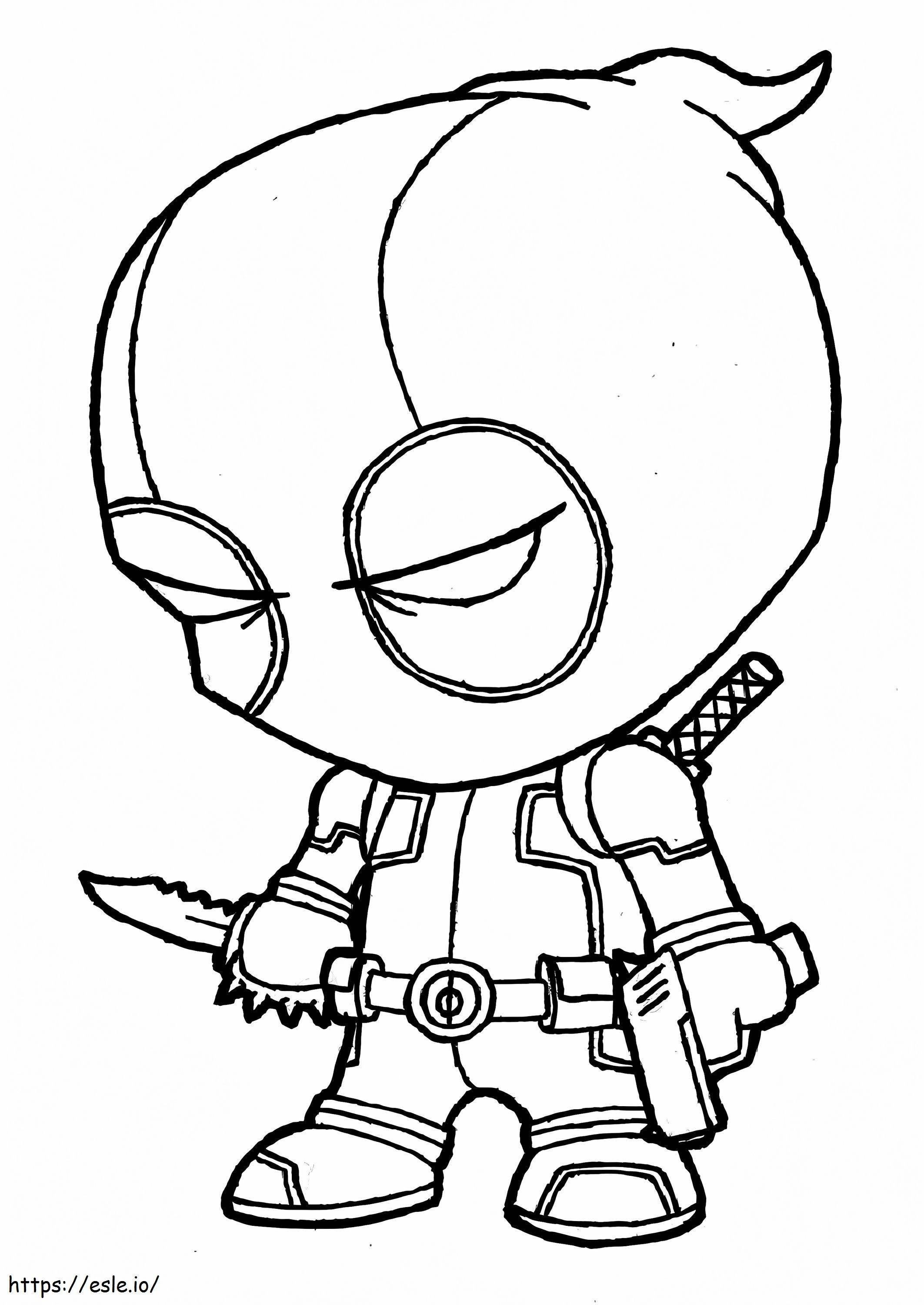1531791025 Chibi Deadpool A4 coloring page