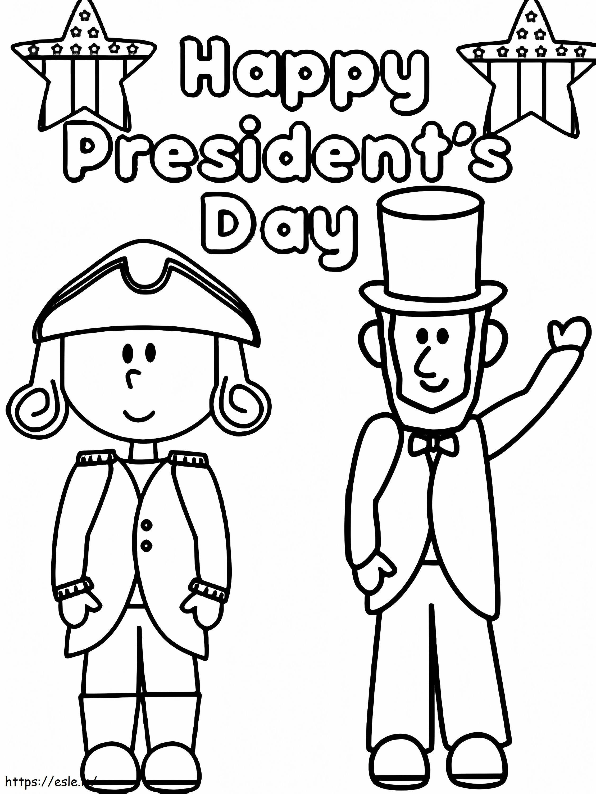 Feliz día de los presidentes 1 para colorear