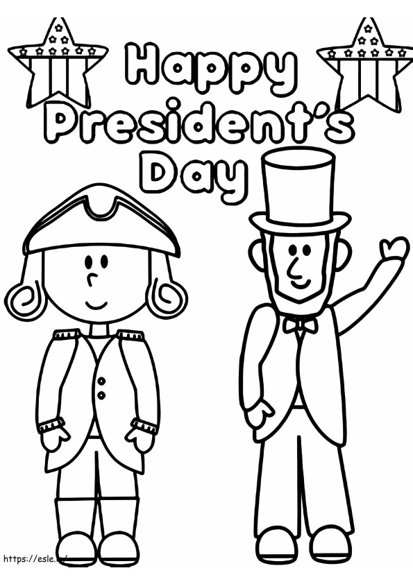 Coloriage Joyeux présidents, premier jour à imprimer dessin