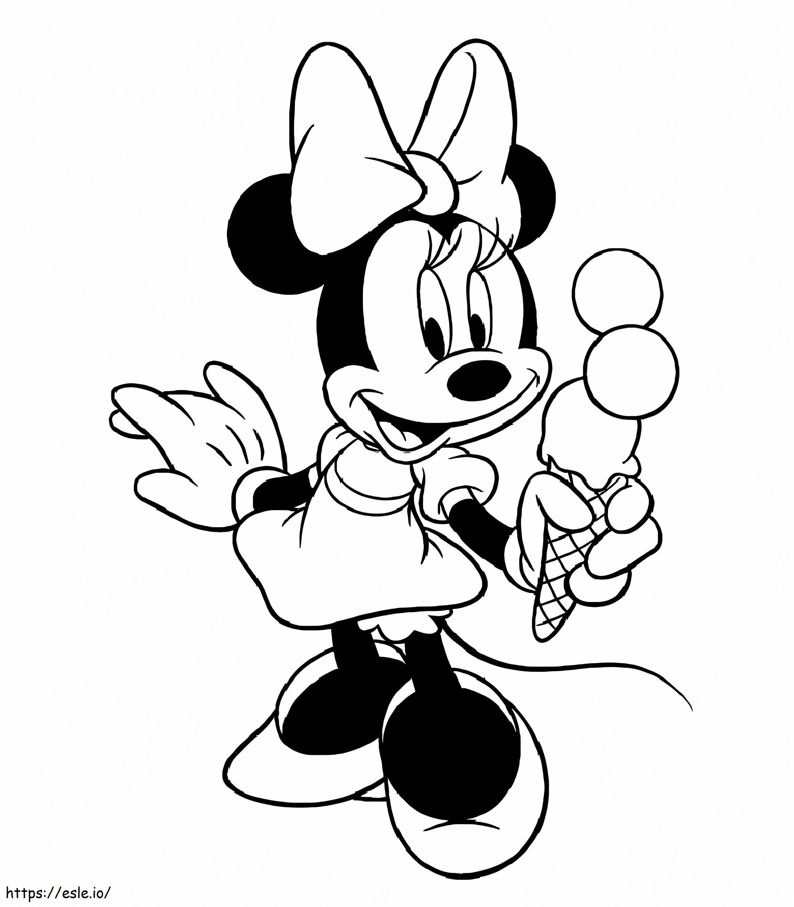 Adorable Minnie Mouse para colorear