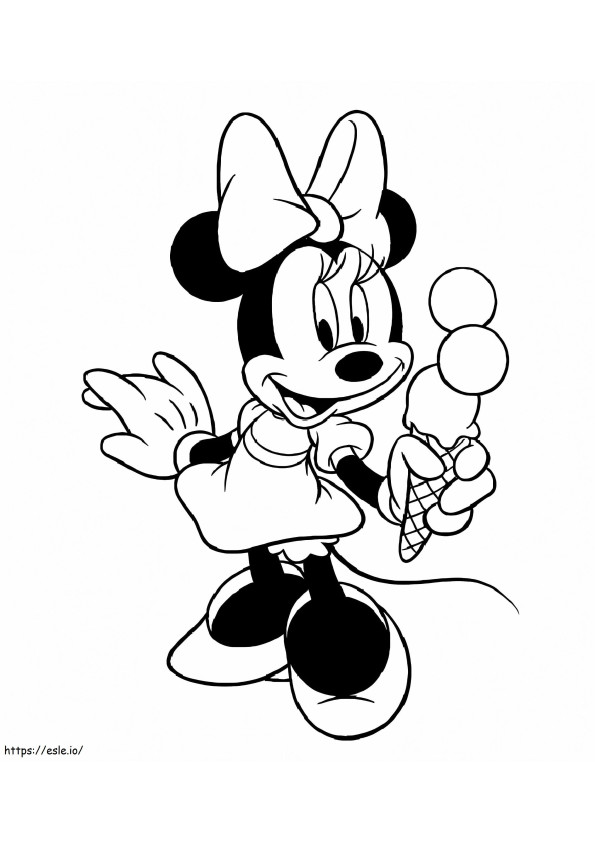 Schattige Minnie Mouse kleurplaat