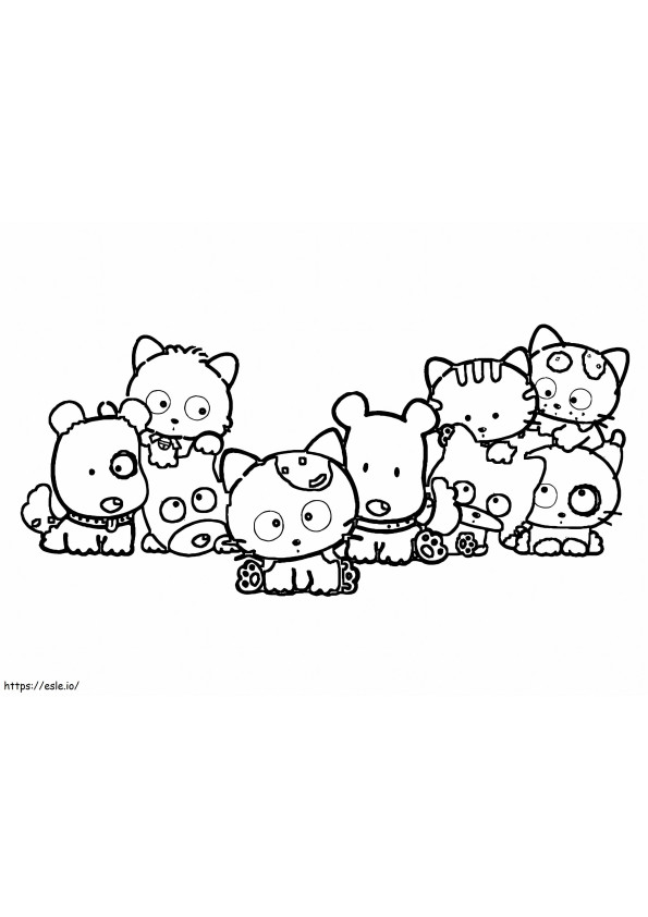Coloriage Adorable Tama et ses amis à imprimer dessin