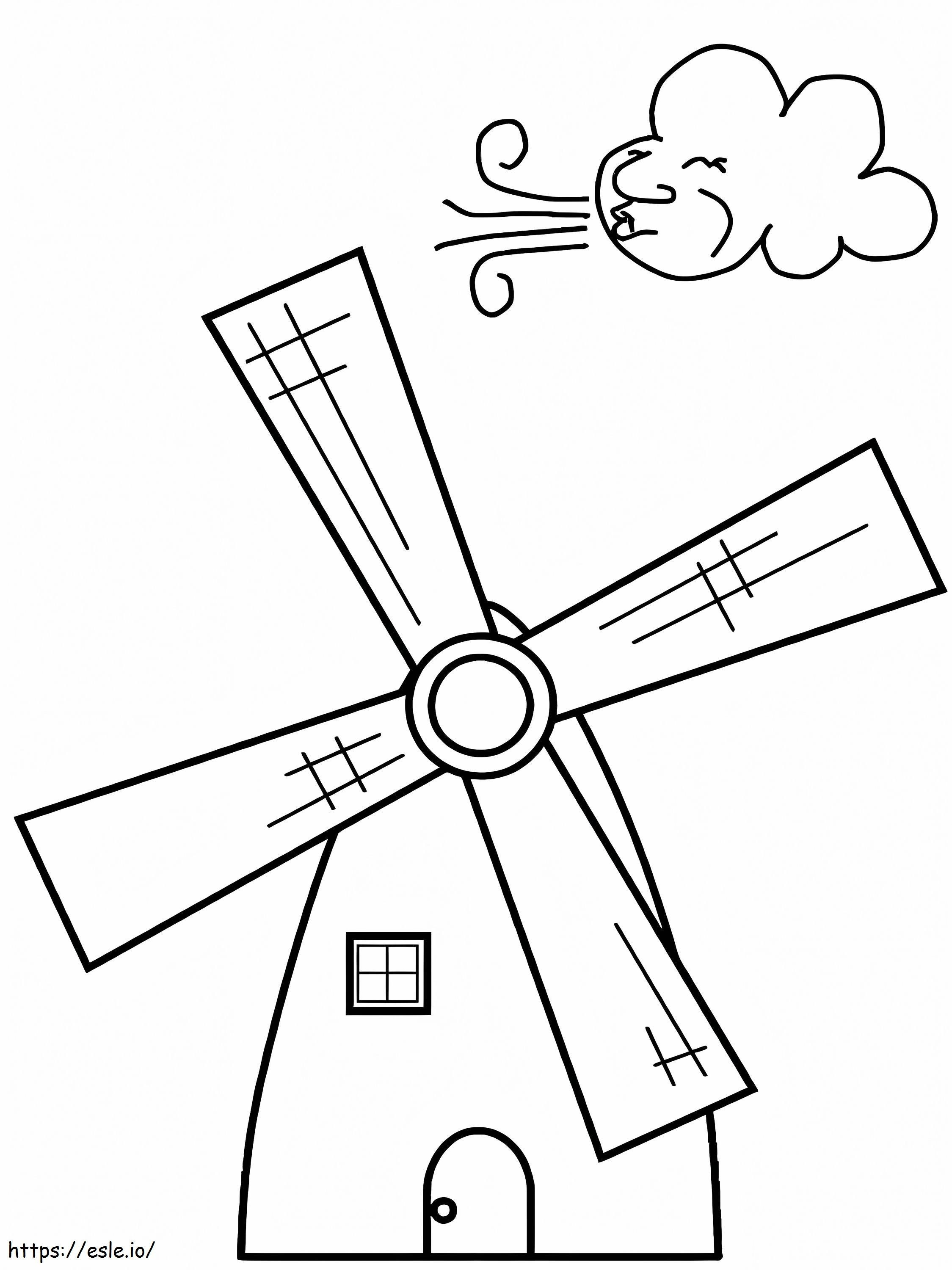 Windmill In Germany coloring page