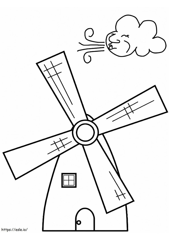 Windmill In Germany coloring page