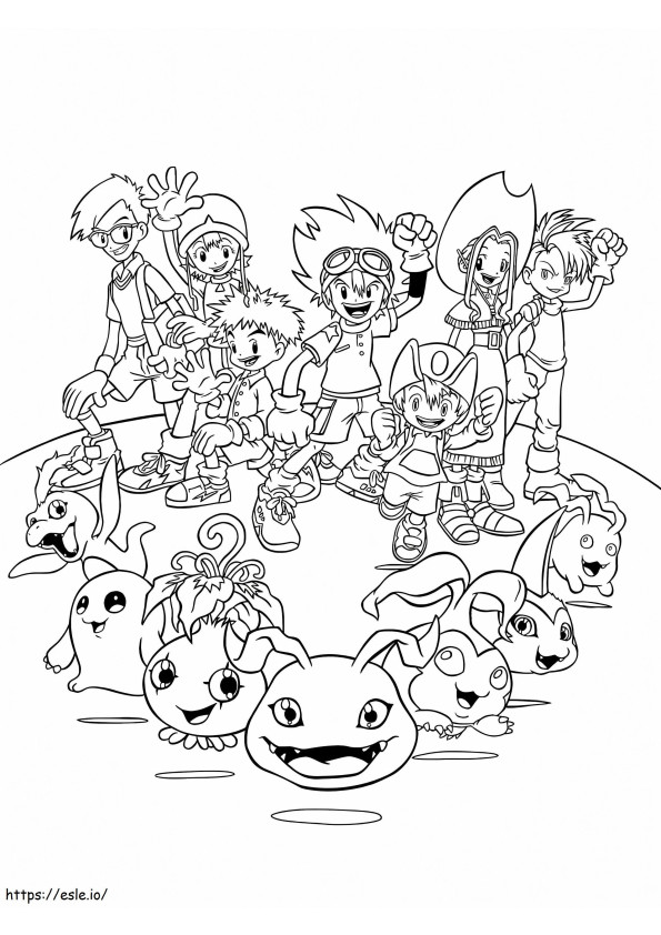 Personagens Digimon para colorir