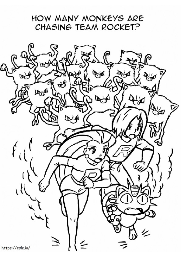 Equipe Rocket de Pokémon para colorir