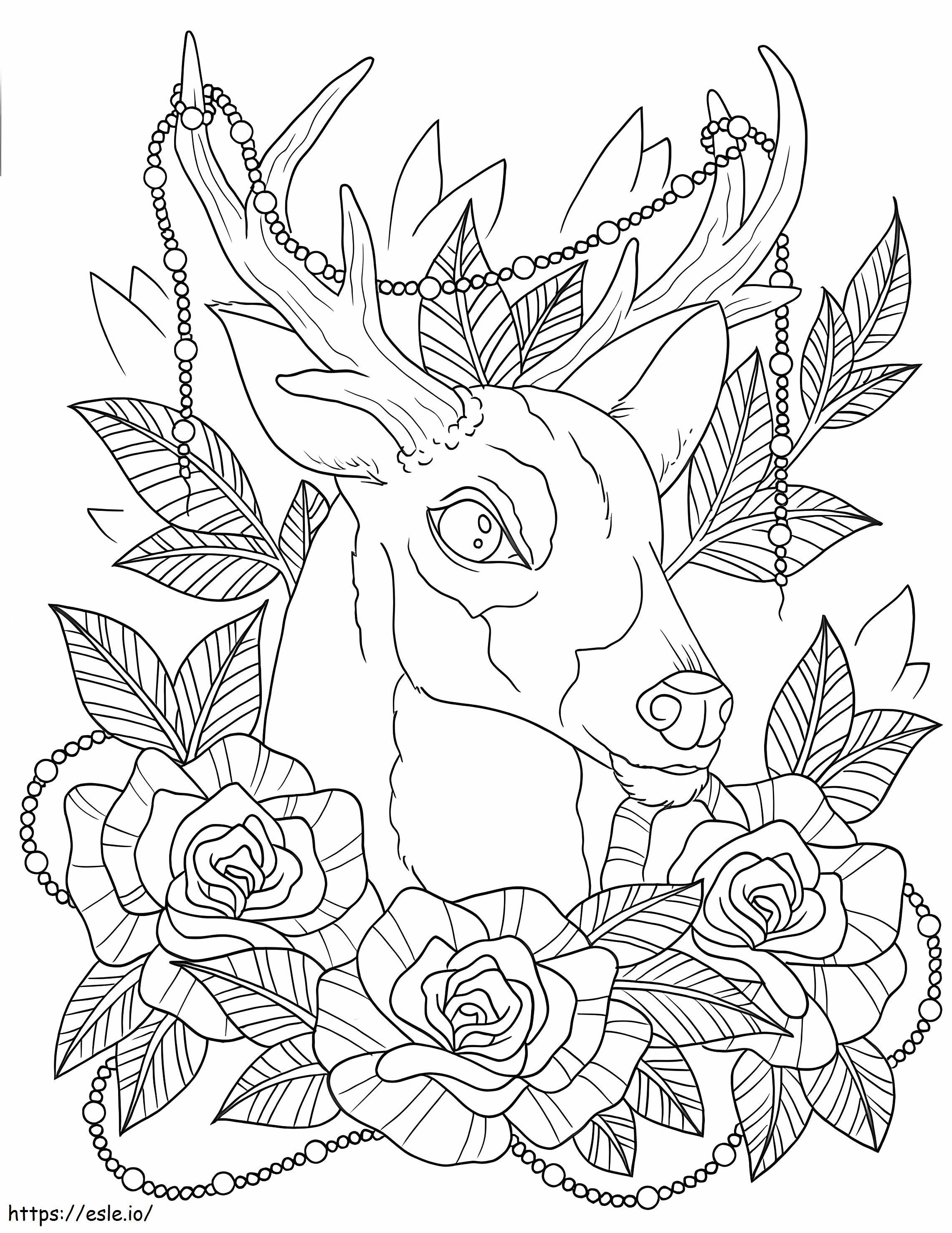 Tatuagem de cervo para colorir