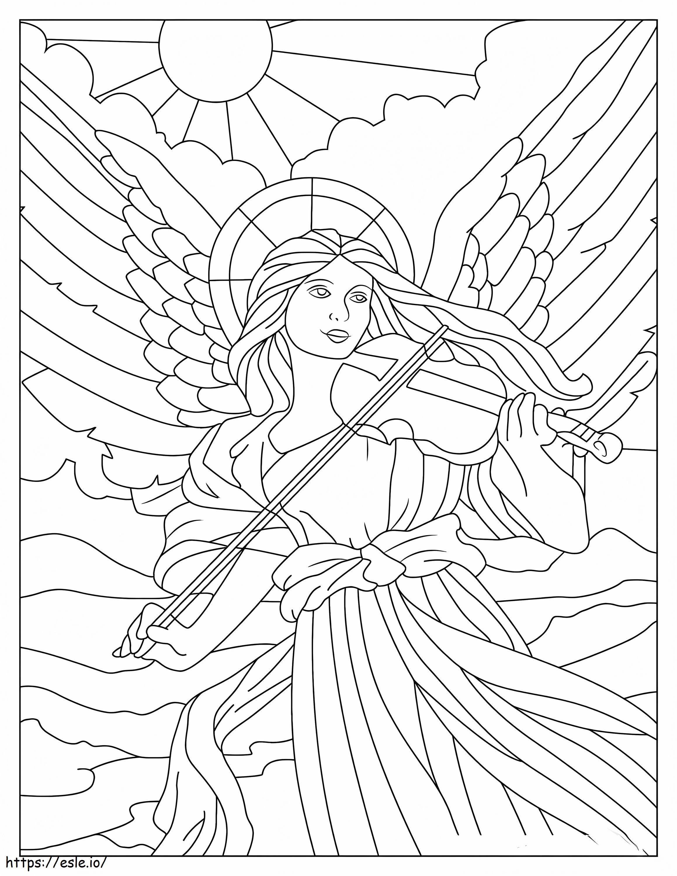 Angel Playing The Piano coloring page