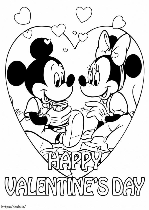 ディズニー バレンタイン ミッキーマウス ぬりえ - 塗り絵