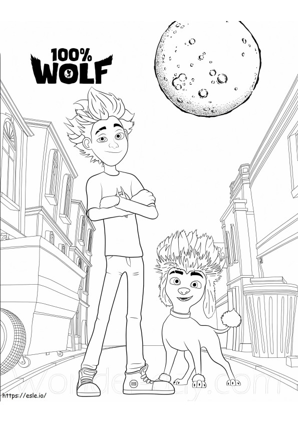 Freddy Lupin 100 Wolf coloring page