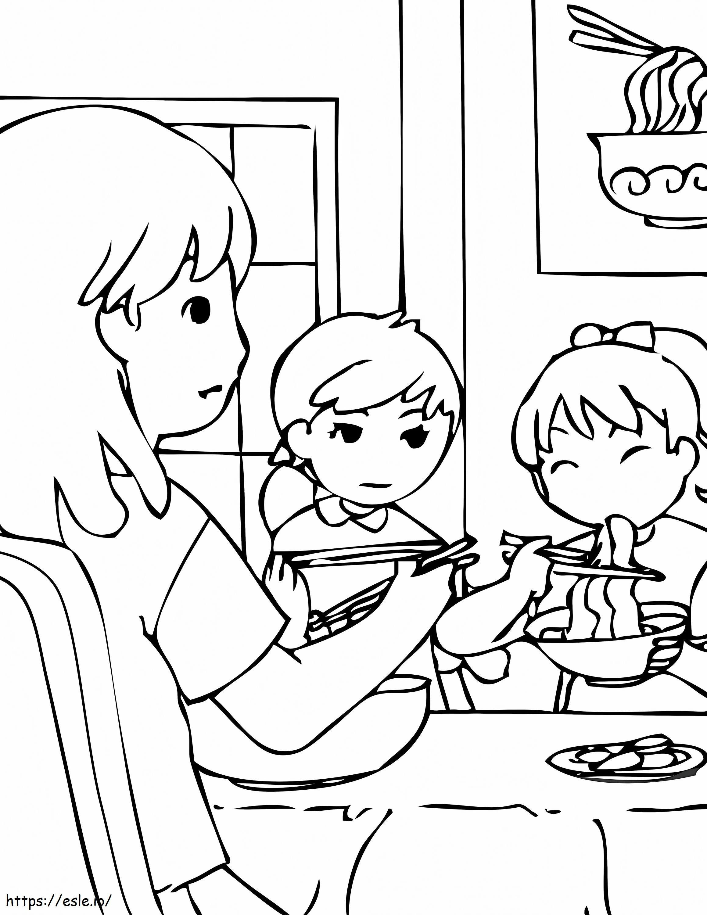 South Korean Family coloring page