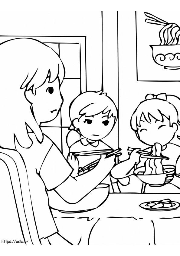 South Korean Family coloring page