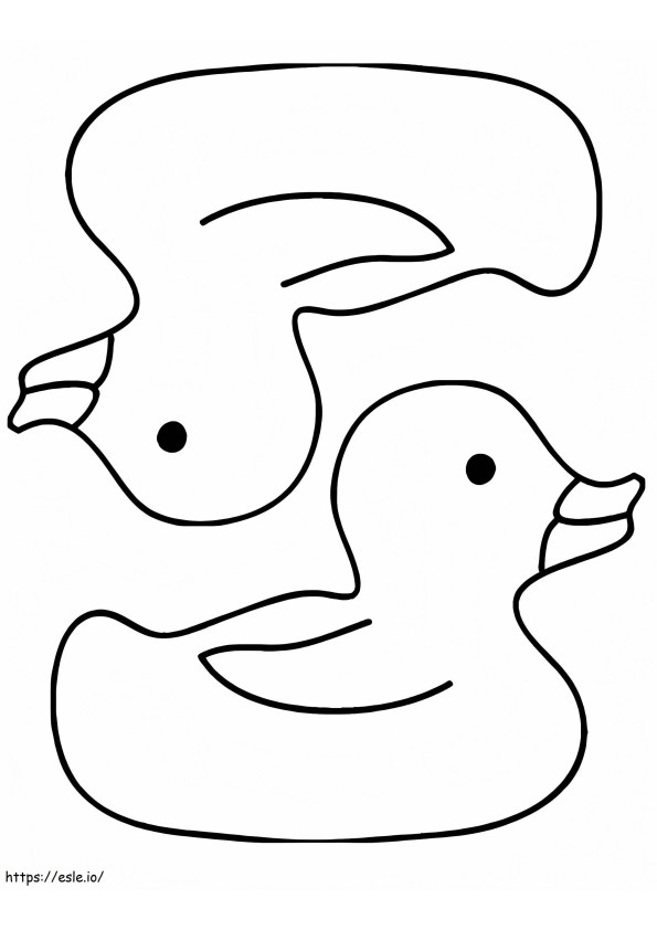 Two Rubber Ducks coloring page