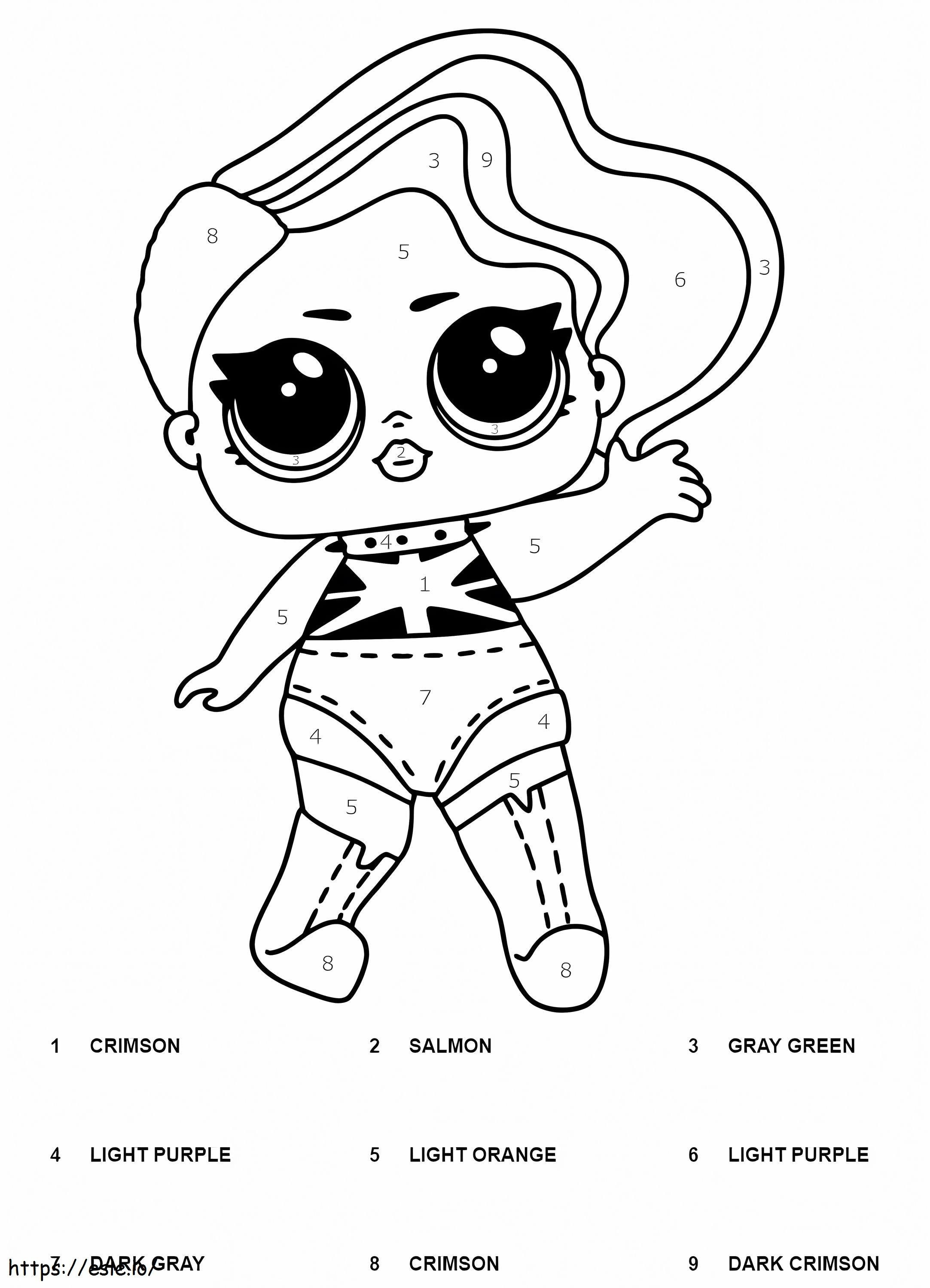 Cheeky Babe LOL Surprise Color By Number coloring page