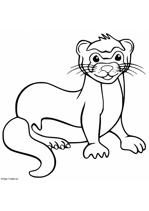 Happy Ferret coloring page