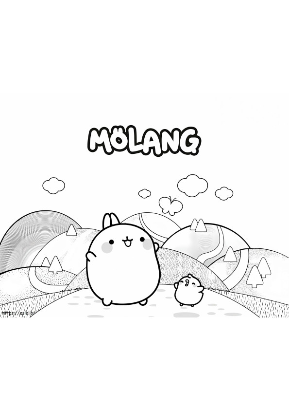 Cute Molang And Piu Piu 1 coloring page