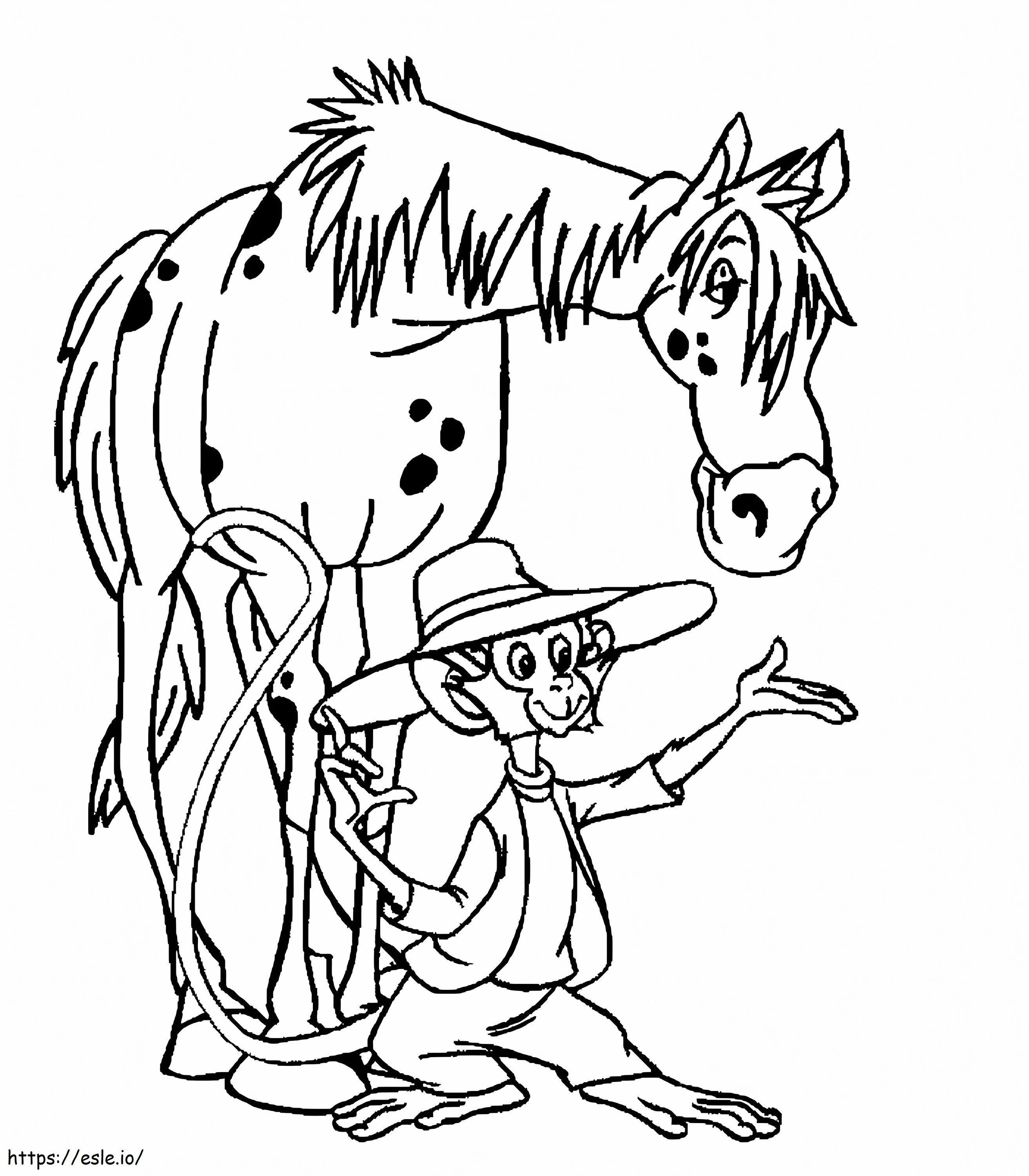 Mr Nilsson And Horse coloring page