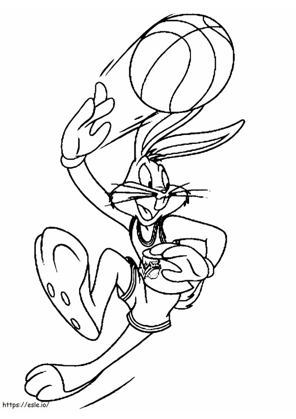 Coloriage Bugs Bunny dans Space Jam à imprimer dessin