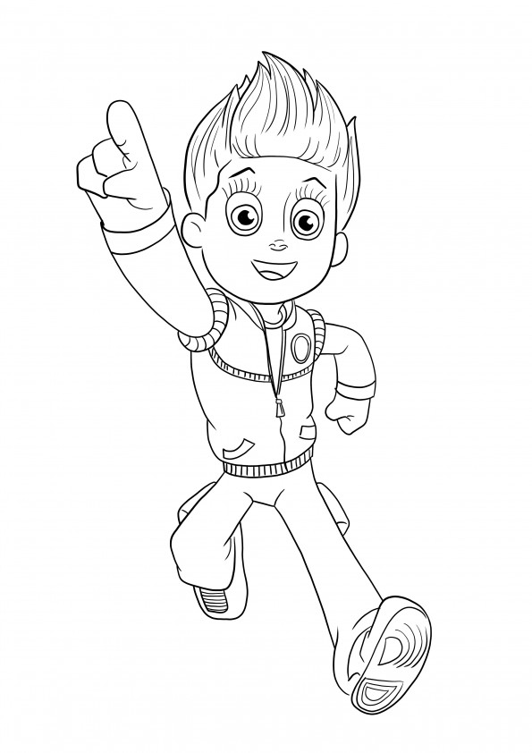 Ryder coloring page for kids for free printing