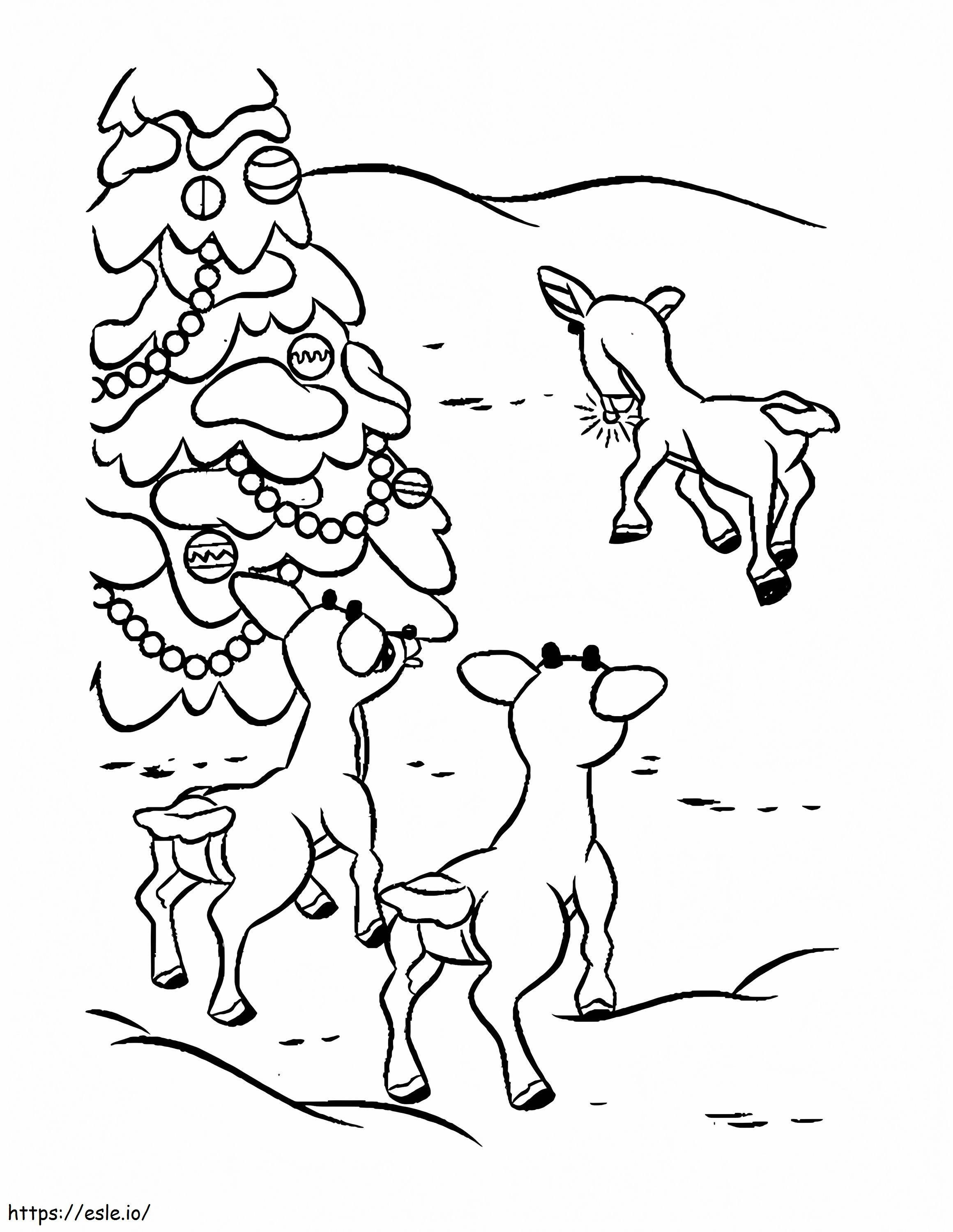 Sad Rudolph coloring page