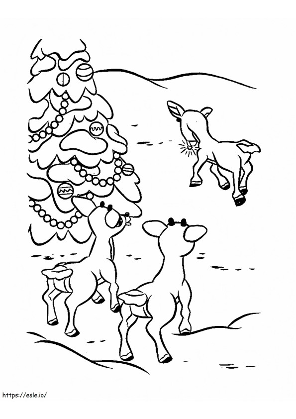 Sad Rudolph coloring page