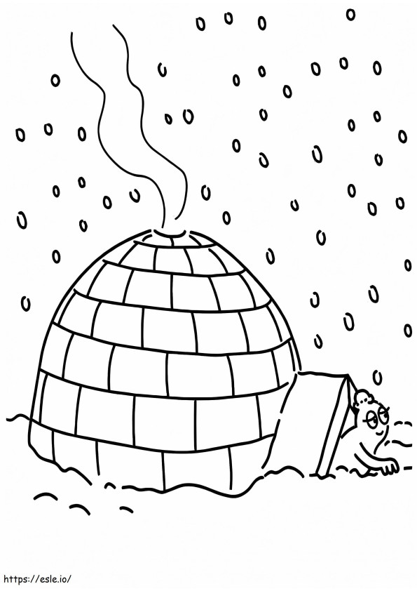 Take Refuge Under An Igloo coloring page