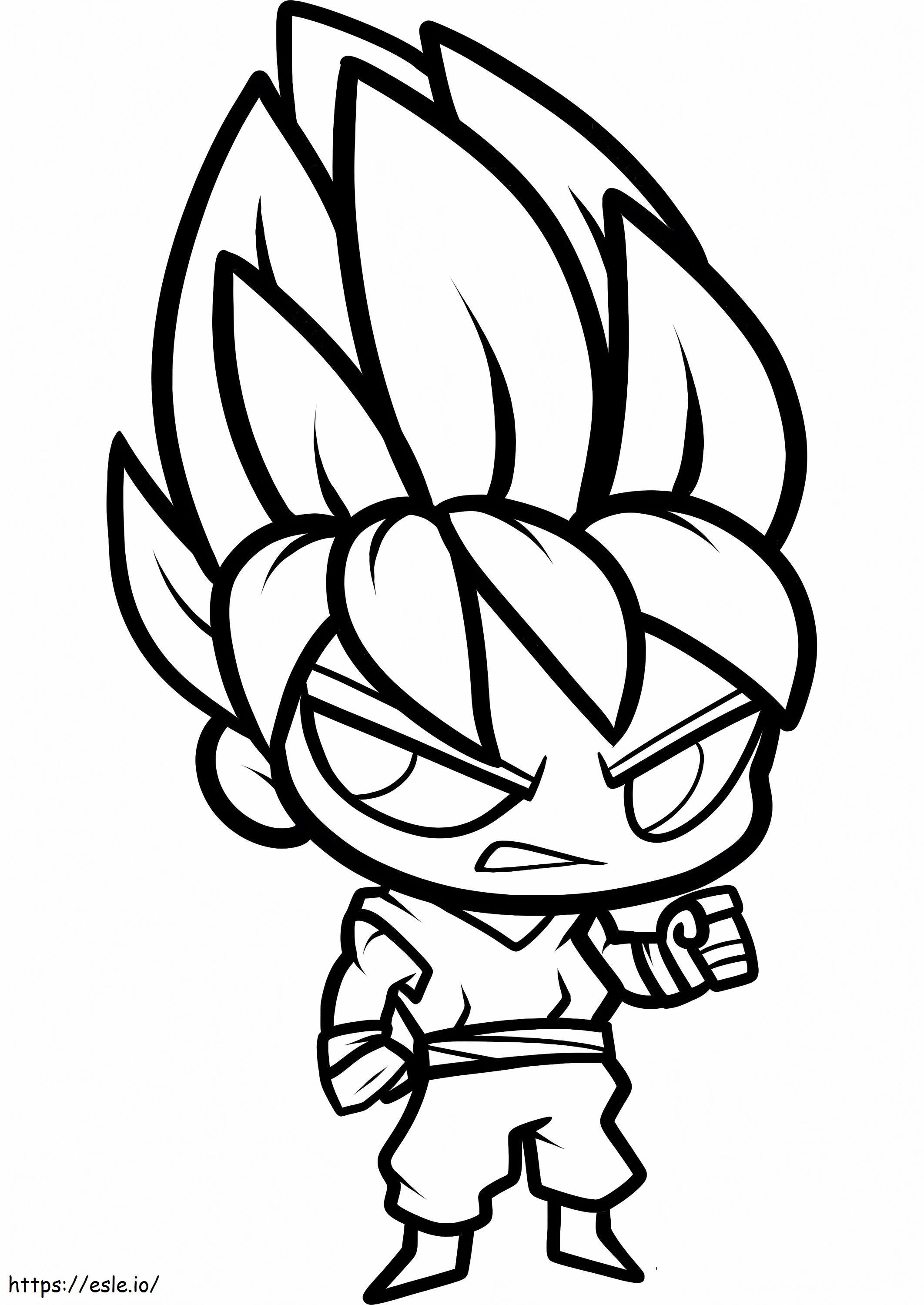 Cómo dibujar un Chibi Super Saiyan Paso 7 para colorear