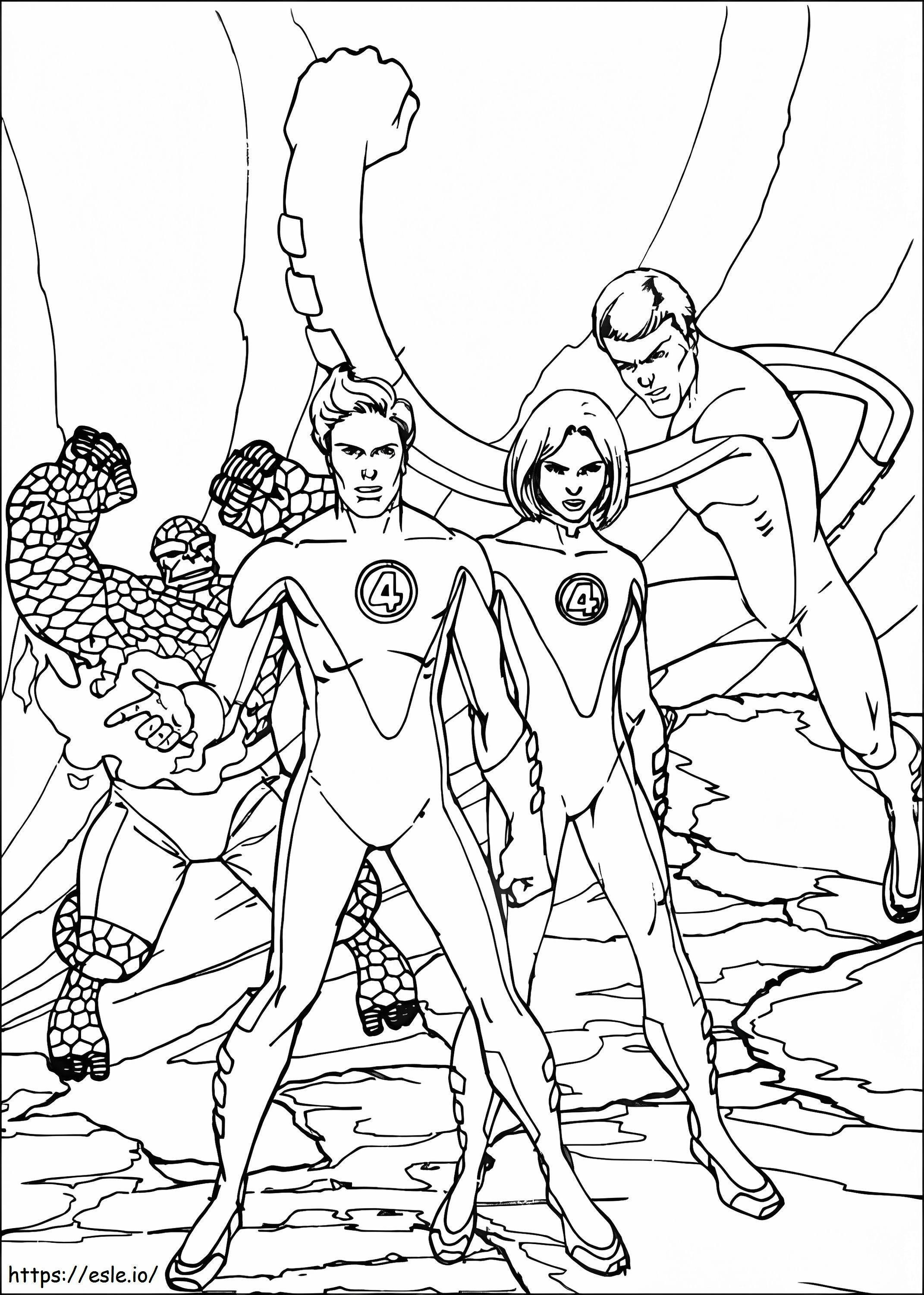 Awesome Fantastic Four coloring page