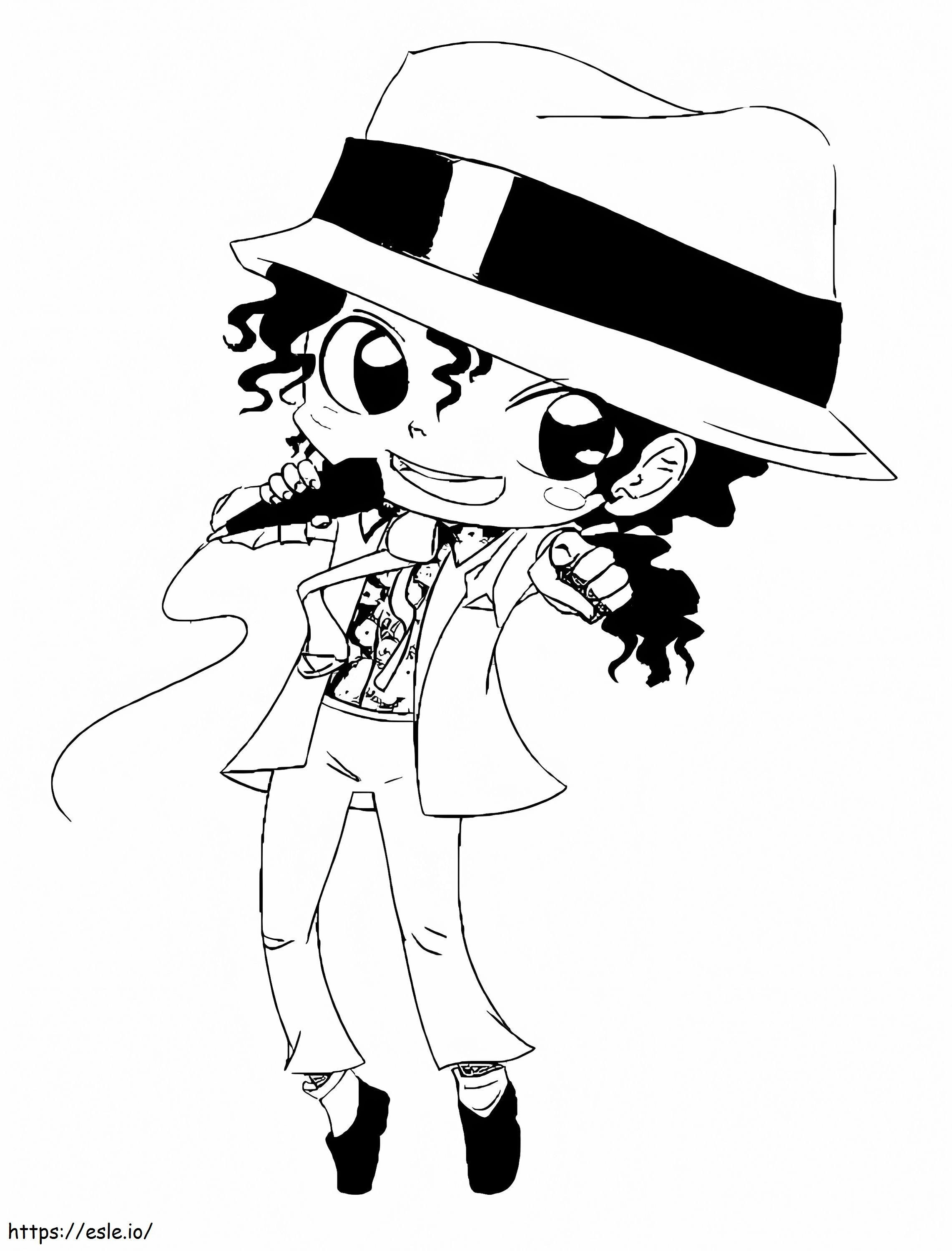 Chibi Michael Jackson Cute coloring page