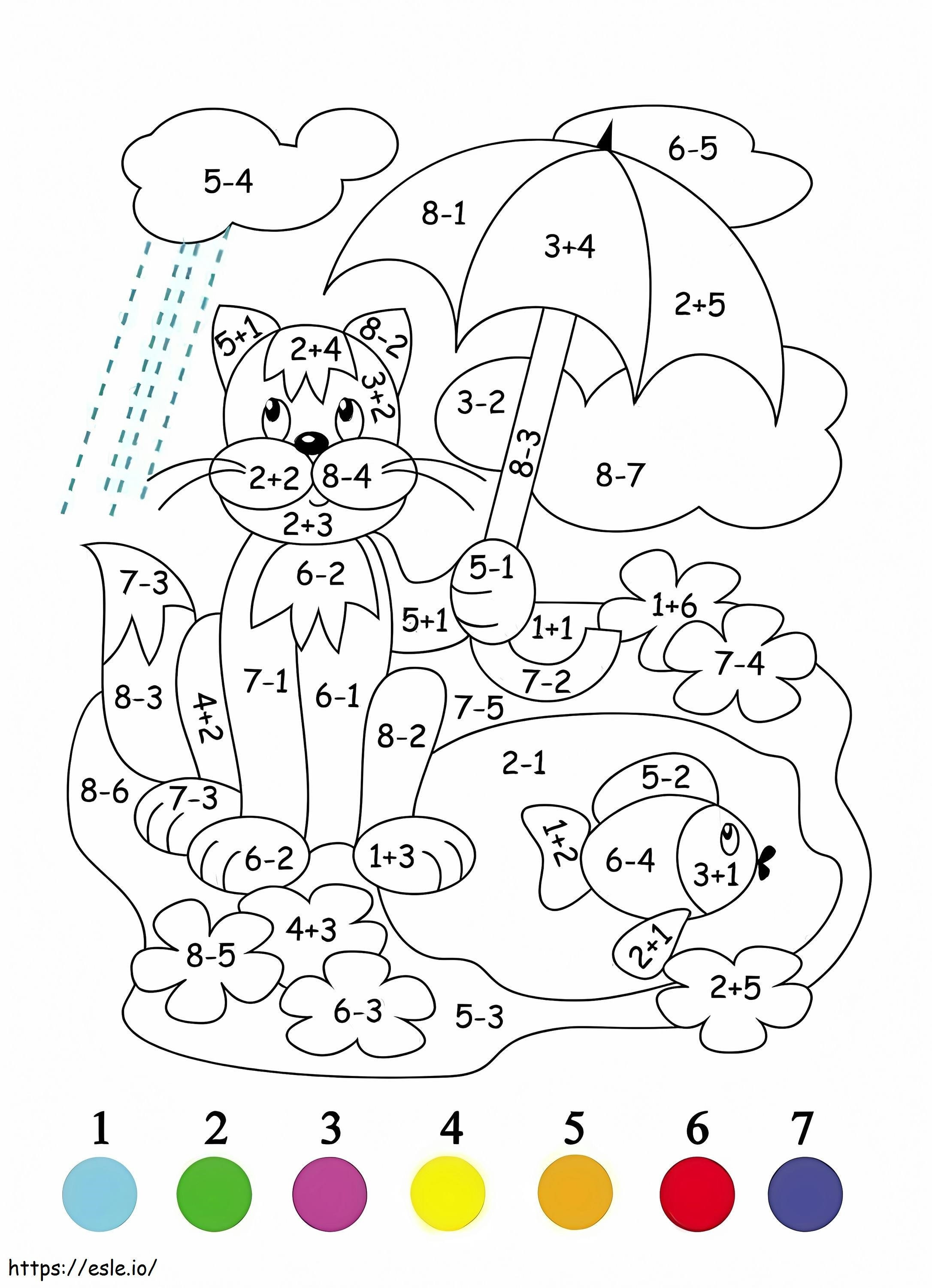 Kedi Ve Balık Matematiği boyama