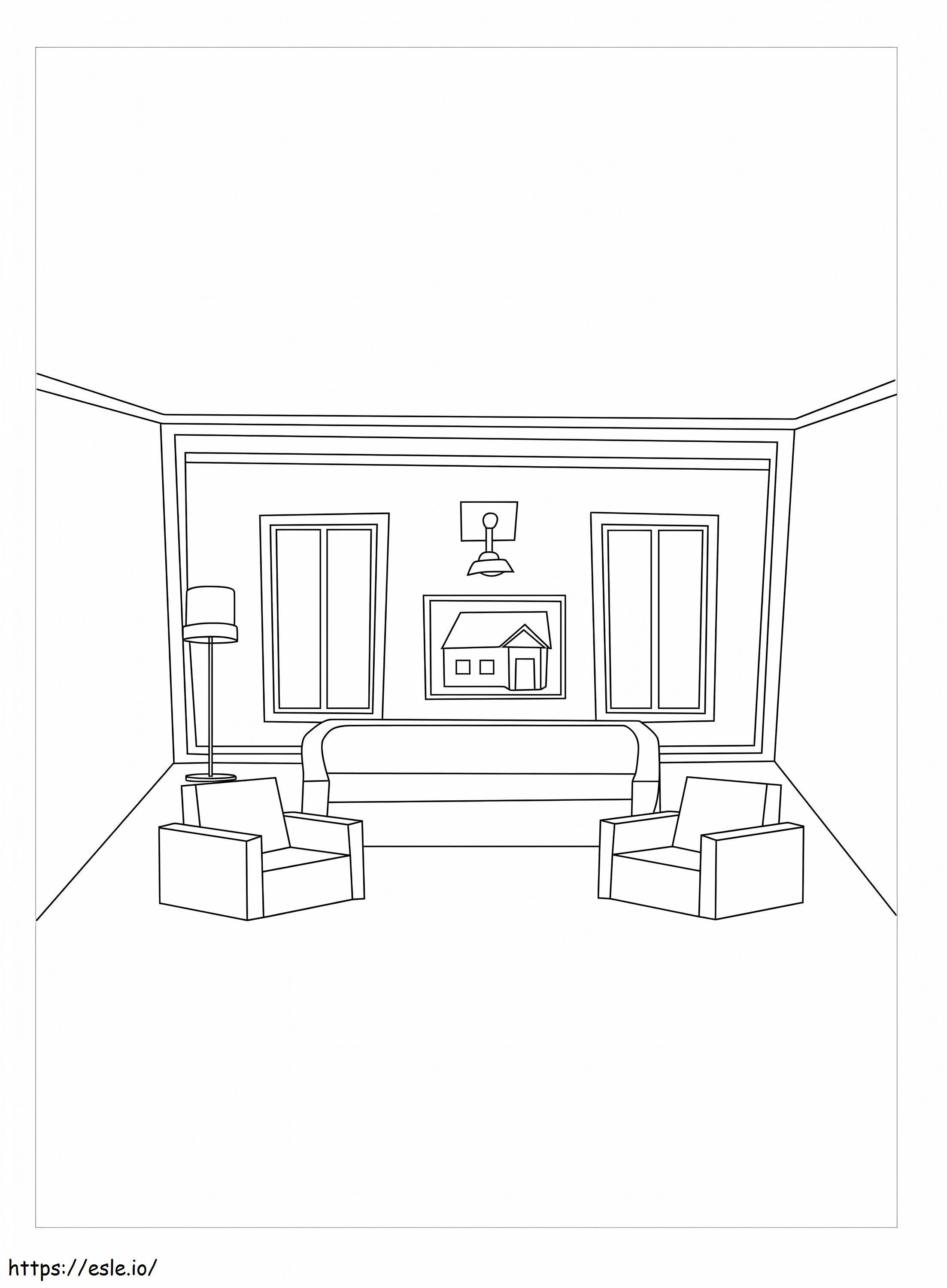 Living Room In Perspective coloring page