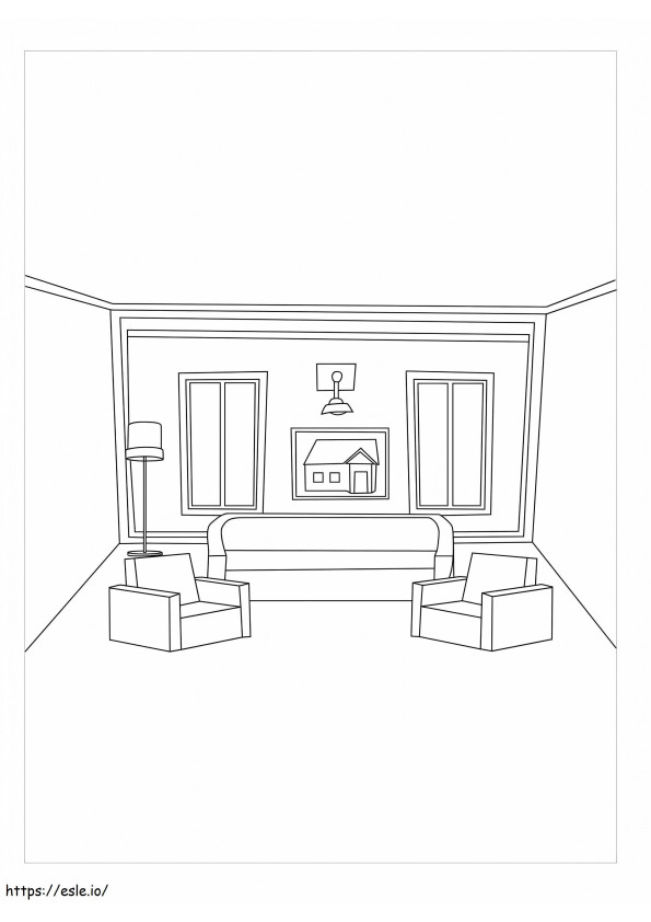 Living Room In Perspective coloring page